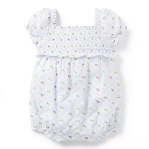 NWT The Lily Floral Smocked Baby Romper 6-12 Mo.